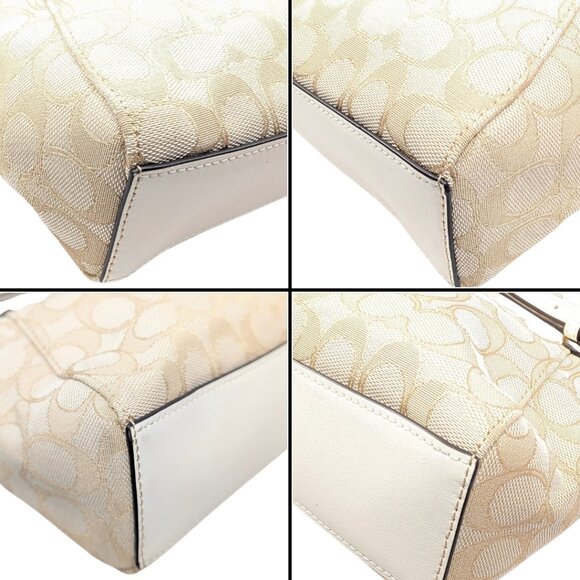 Coach Signature Mini Kelsey Canvas Jacquard White 2-Way Crossbody F27580 - Picture 5 of 10